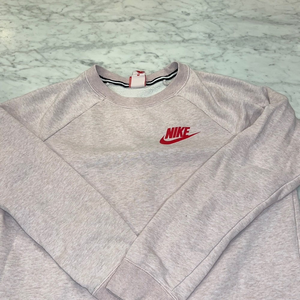 Nike Gray Sweatshirt with Red Logo